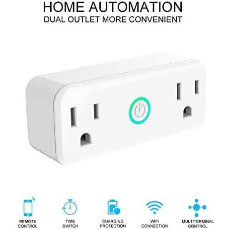 2-Pack: WIFI Smart Plug 10A Dual Smart individually Outlet