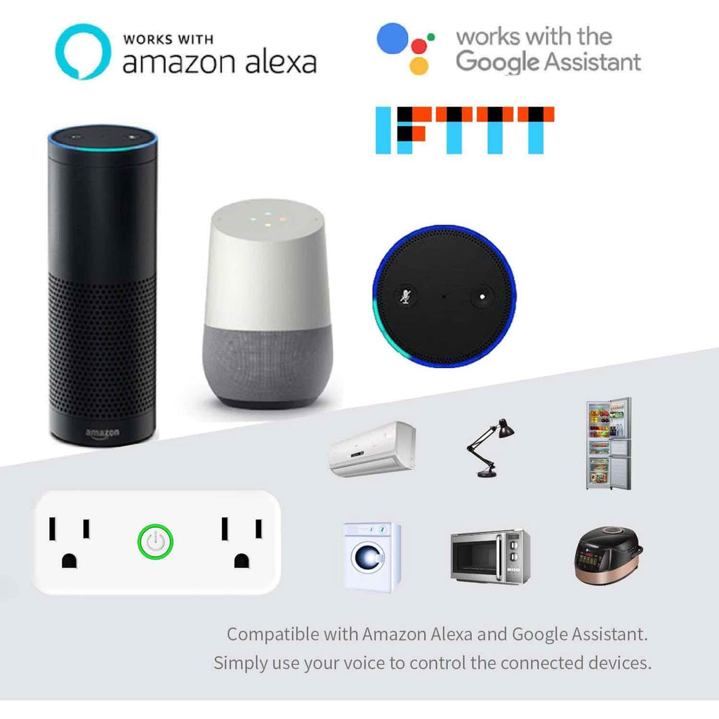 2-Pack: WIFI Smart Plug 10A Dual Smart individually Outlet