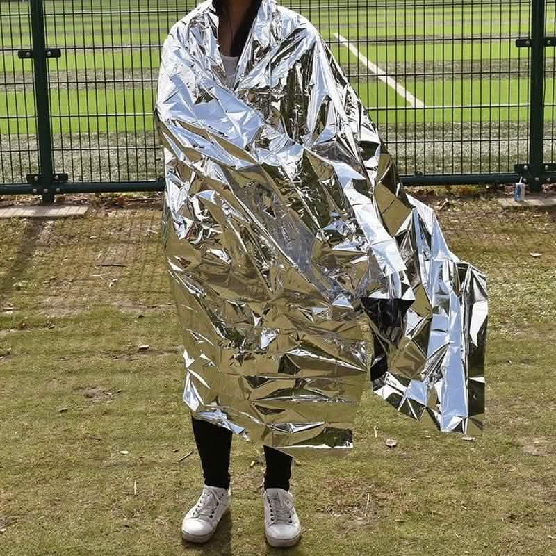 2-Pack: Windproof Aluminum Foil Emergency Blanket For Camping First Aid Blanket