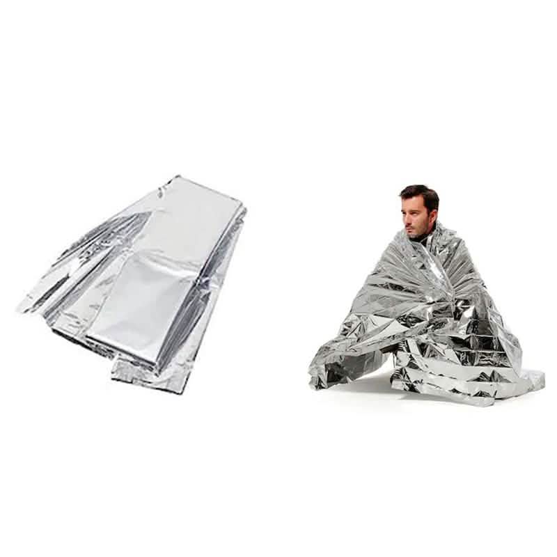 2-Pack: Windproof Aluminum Foil Emergency Blanket For Camping First Aid Blanket