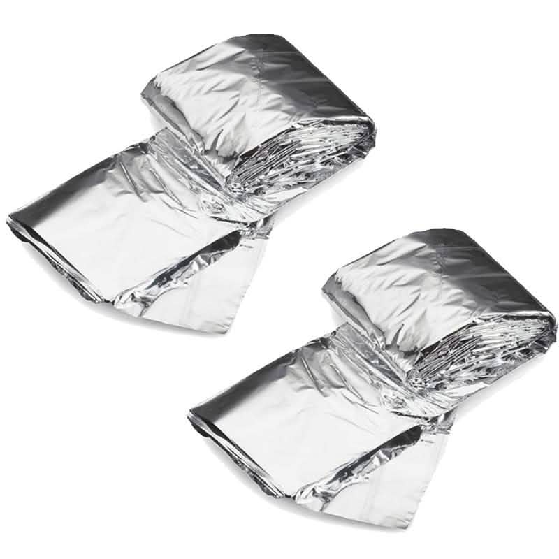 2-Pack: Windproof Aluminum Foil Emergency Blanket For Camping First Aid Blanket