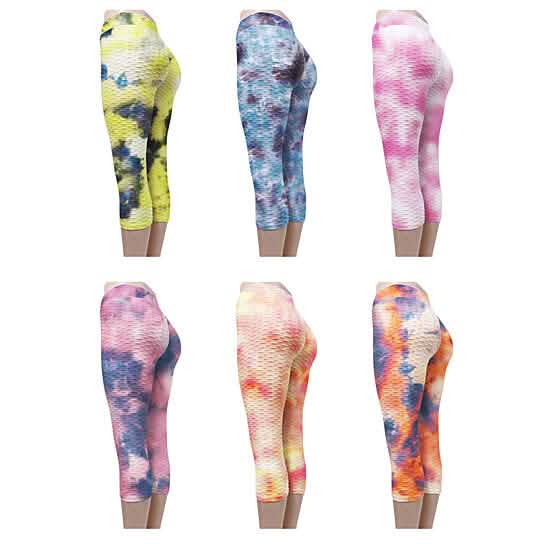 2-Pack: Women Butt Lifting Tie Dye Leggings