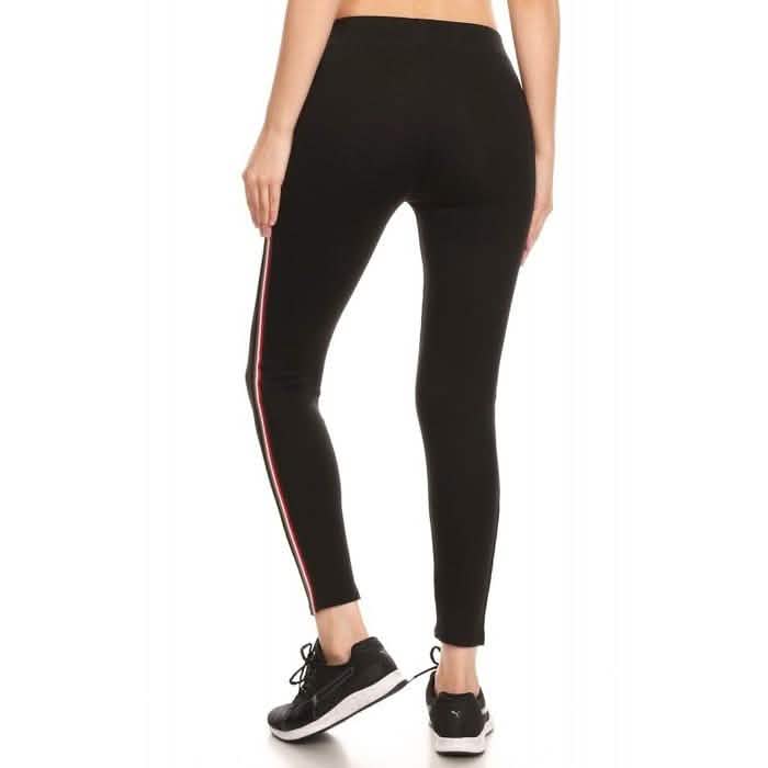 2-Pack: Women's Cotton Blend Side Stripe Leggings