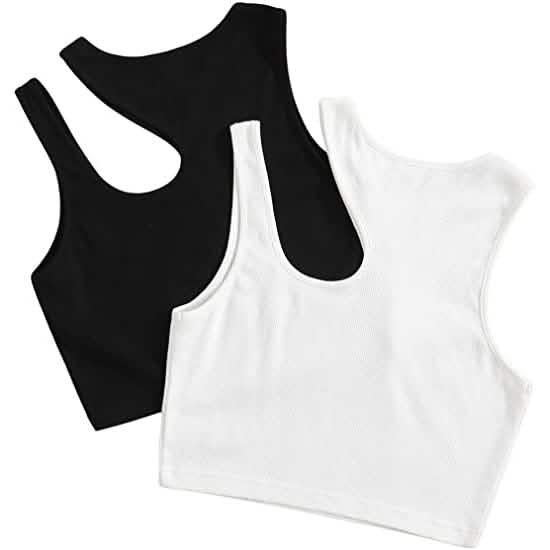 2-Pack: Women's Cropped Knit Tank Top
