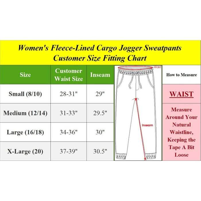 2-Pack: Women's Fleece-Lined Loose-Fit Cargo Joggers
