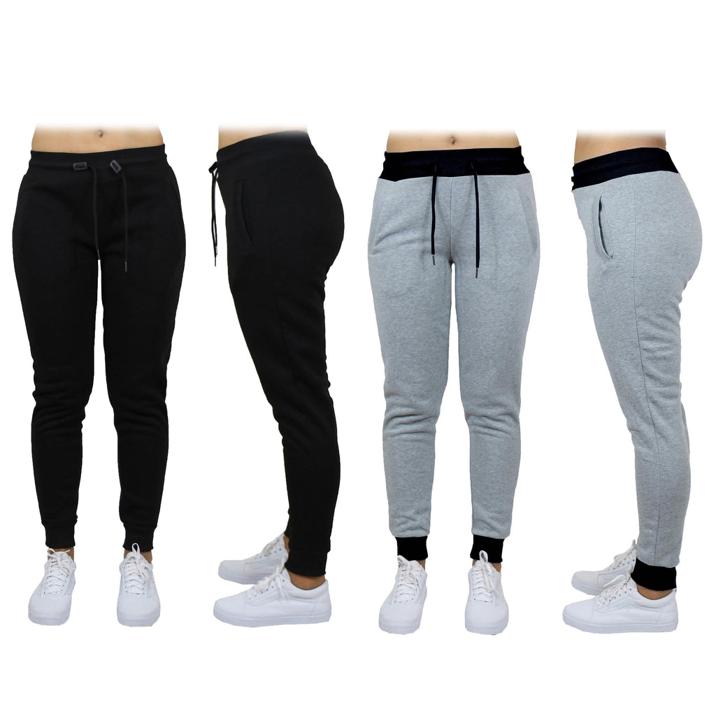 2-Pack: Women's French Terry Fashion Jogger Lounge Pants