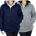 2-Pack: Women's Heavyweight Loose-Fit Sherpa Fleece-Lined Zip Hoodie