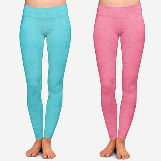 2-Pack: Women's Space Dye Seamless Ankle Length Lightweight Leggings