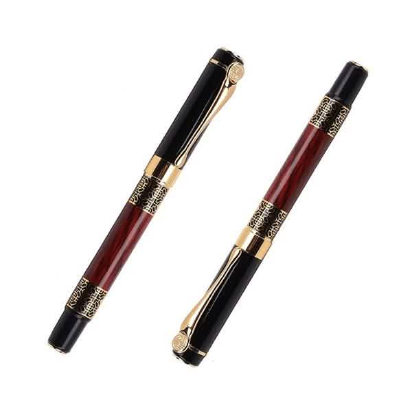 2-Pack: Wood Grain Classical Fountain Pen Ballpoint Pen