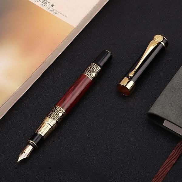 2-Pack: Wood Grain Classical Fountain Pen Ballpoint Pen