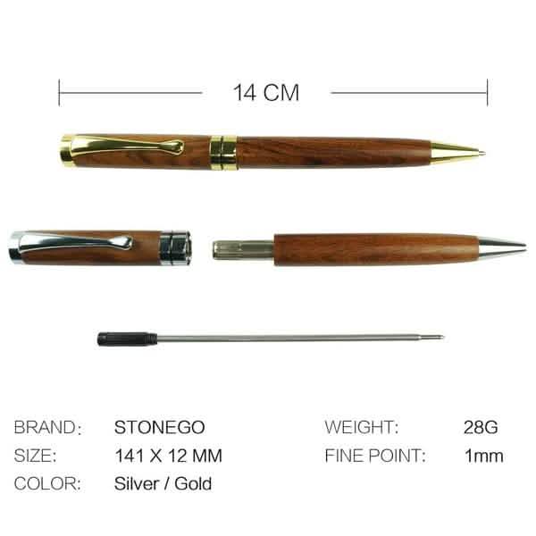 2-Pack: Wooden Twist Ballpoint Pen