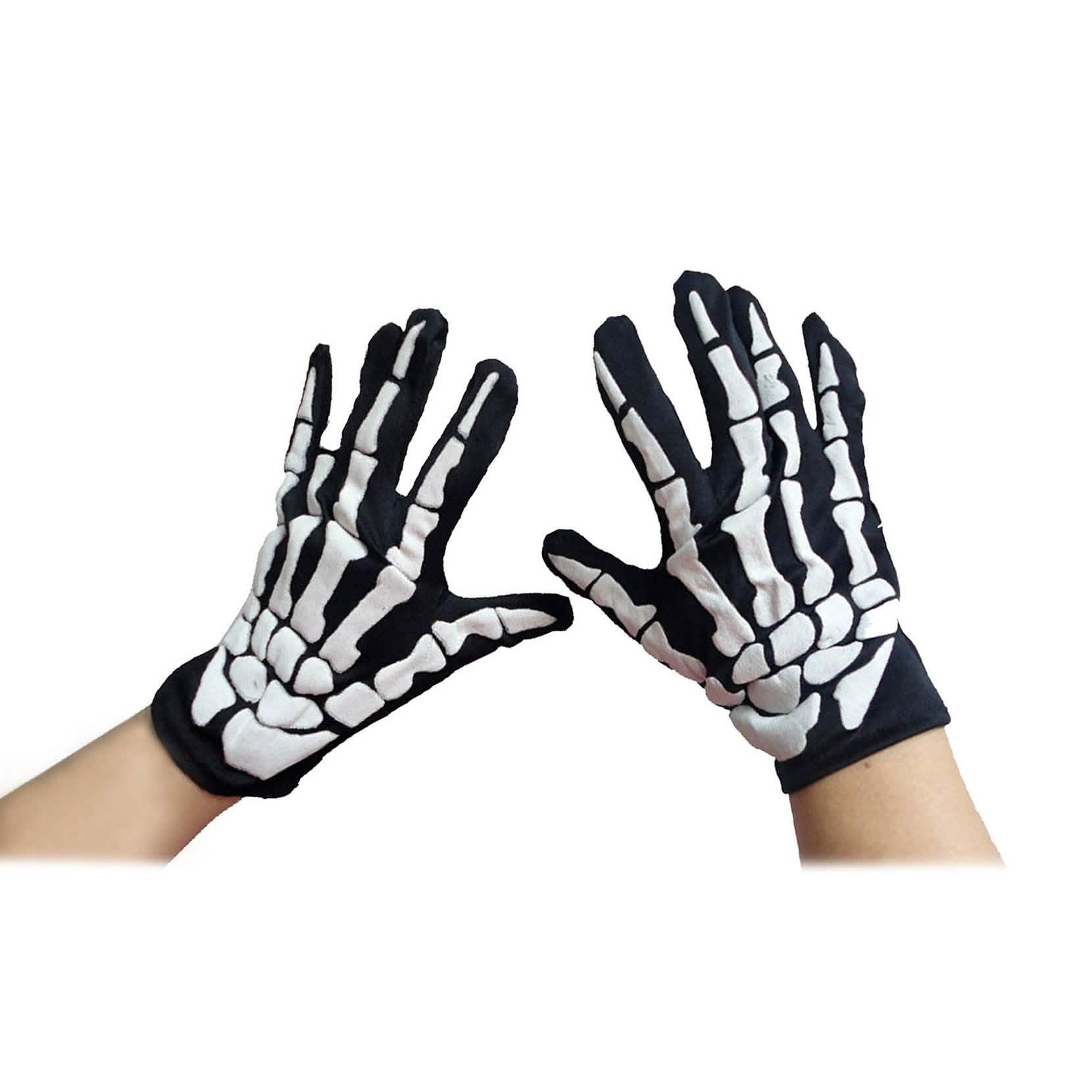 2-Pair: Funny Bones Glow In The Dark Gloves