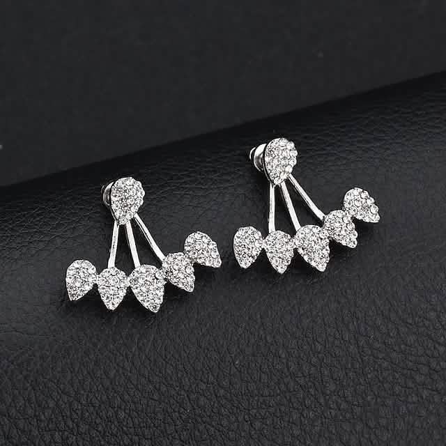 2-Pairs: Women's Small Diamond Cubic Zirconia Earrings