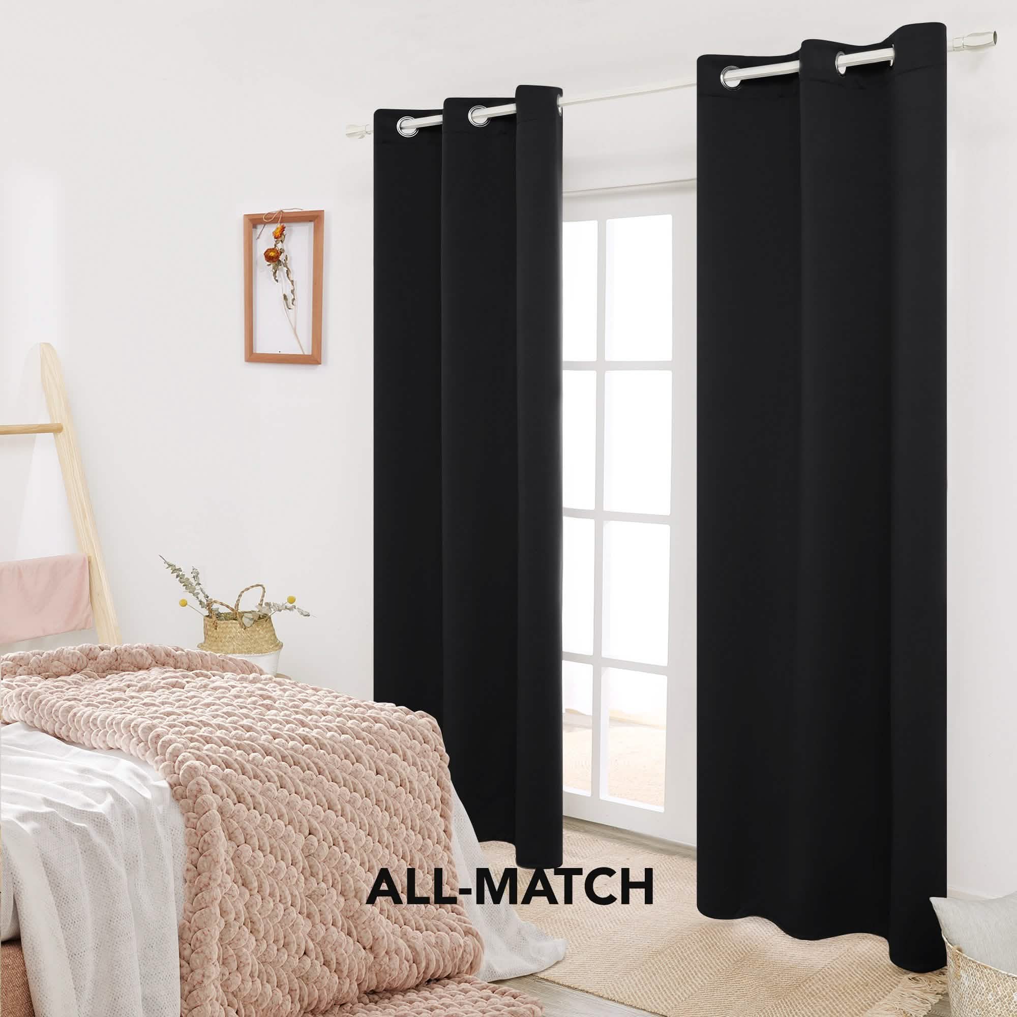 2-Panels: Deconovo Room Darkening Thermal Insulated Blackout Grommet Window Curtains