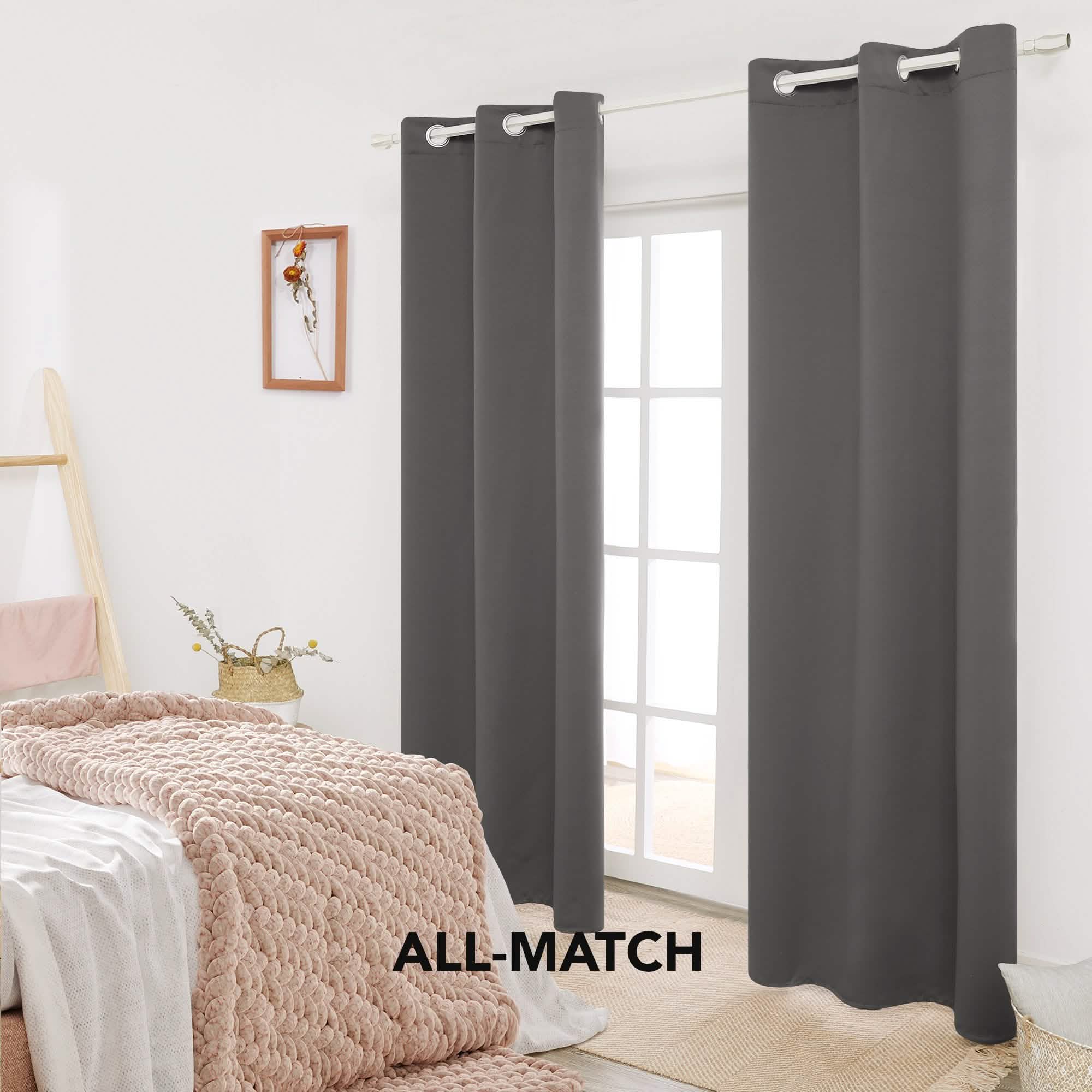 2-Panels: Deconovo Room Darkening Thermal Insulated Blackout Grommet Window Curtains