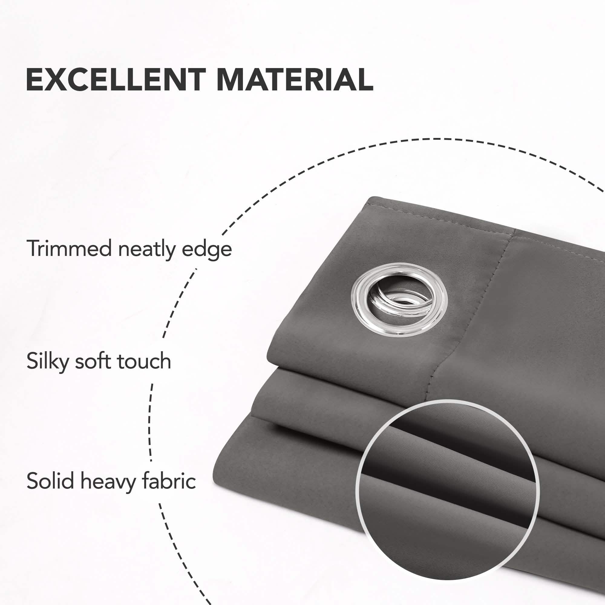 2-Panels: Deconovo Room Darkening Thermal Insulated Blackout Grommet Window Curtains