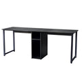 2-Person Metal Desk with Open Shelves