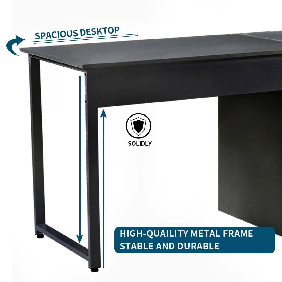 2-Person Metal Desk with Open Shelves