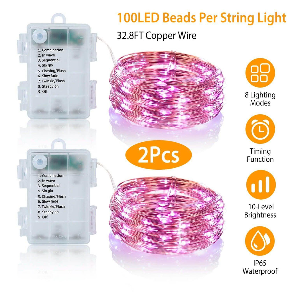 2-Piece: 100LED Beads String Lights