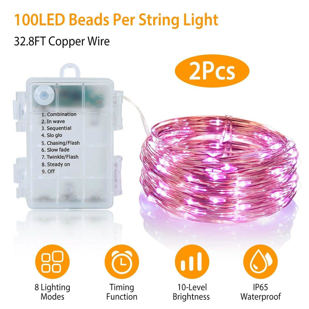 2-Piece: 100LED Beads String Lights