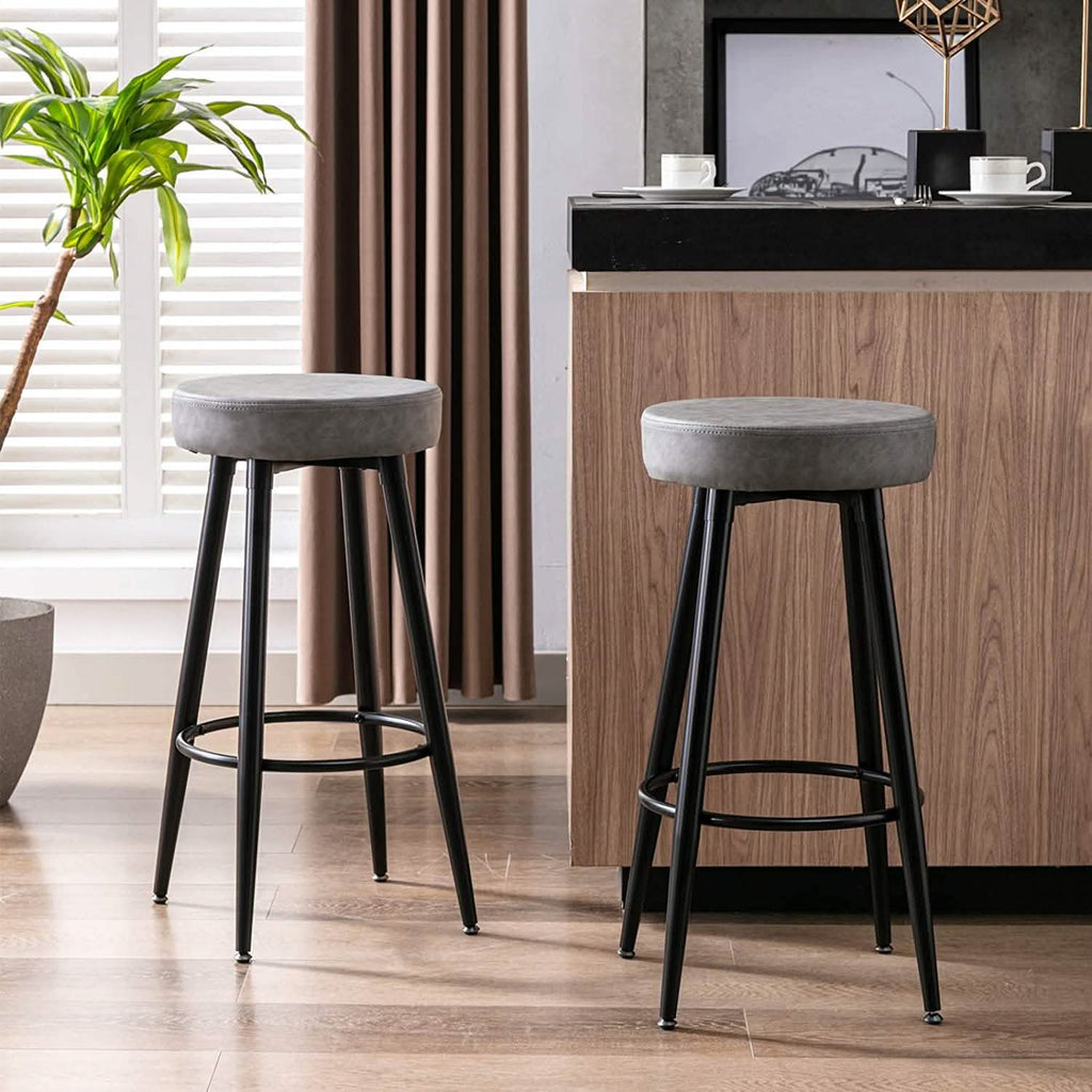 2-Piece: 28'' Metal Bar Stools Set