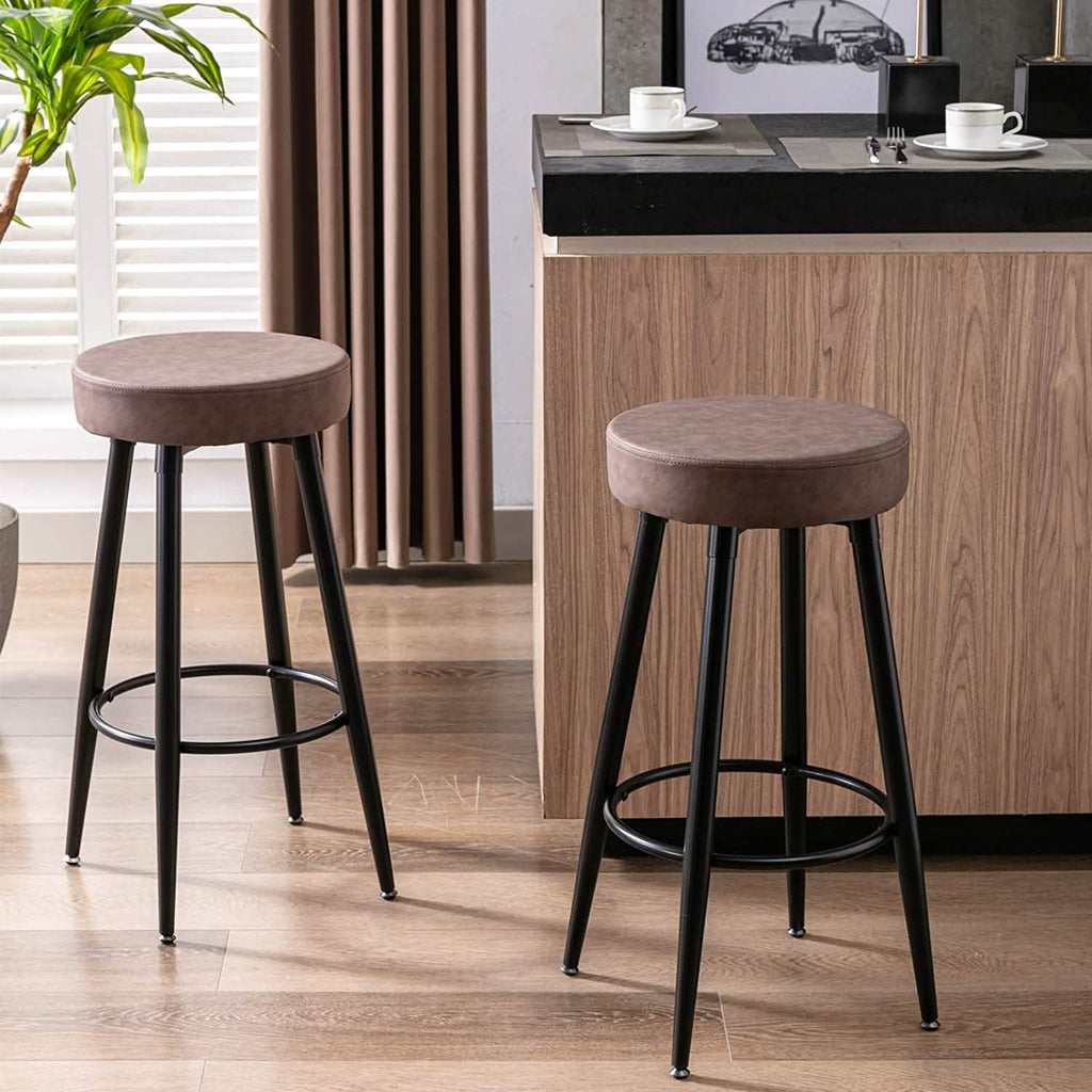2-Piece: 28'' Metal Bar Stools Set