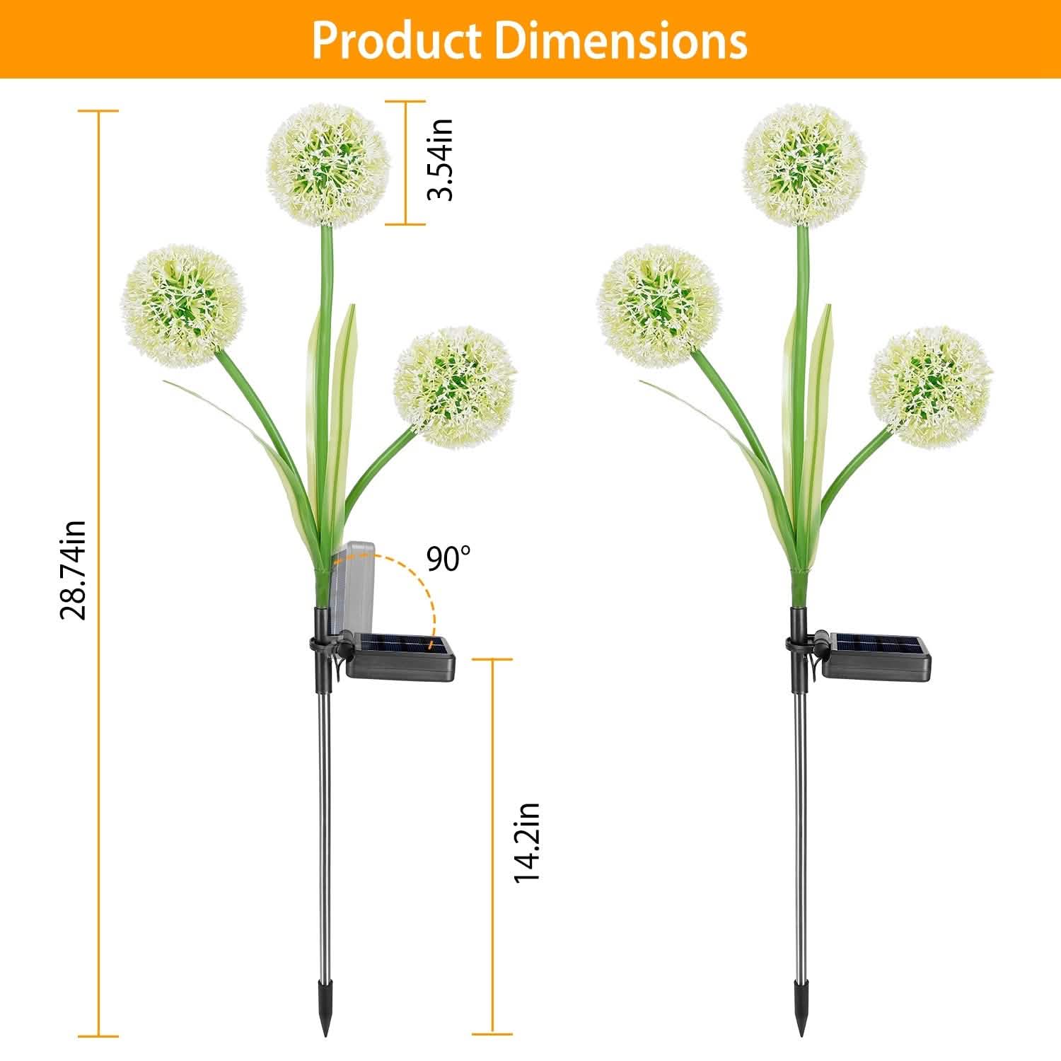 2-Piece: 36 LED Dandelion Solar Lights