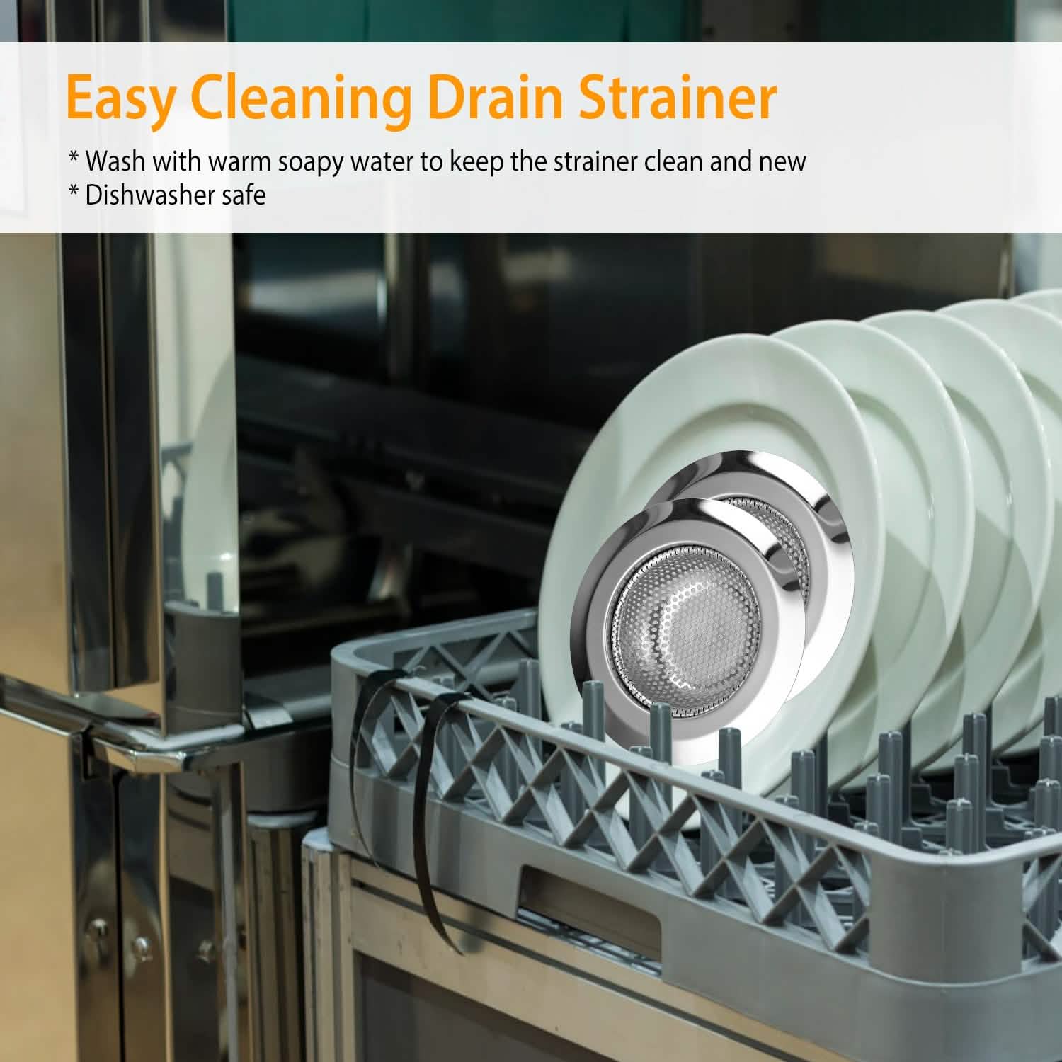 2-Piece: 4.53-Inch Kitchen Sink Strainer