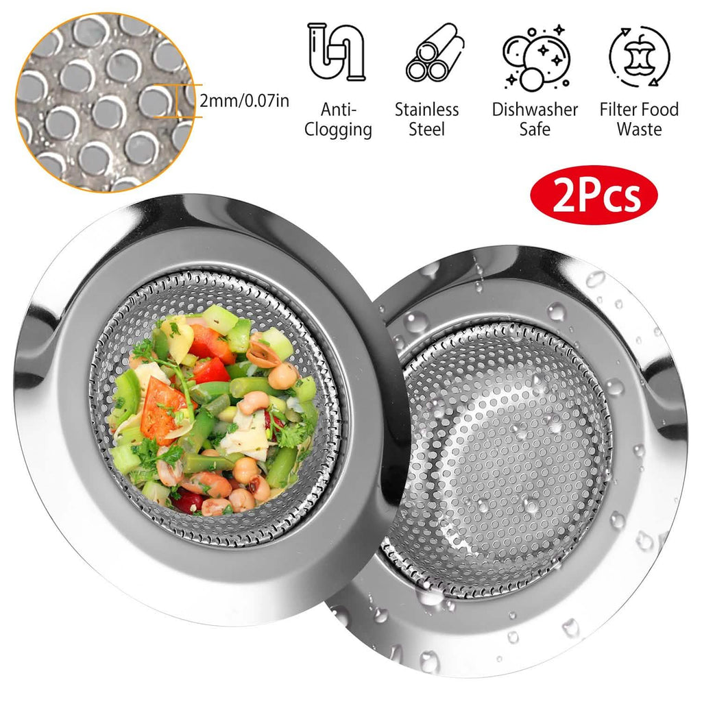 2-Piece: 4.53-Inch Kitchen Sink Strainer