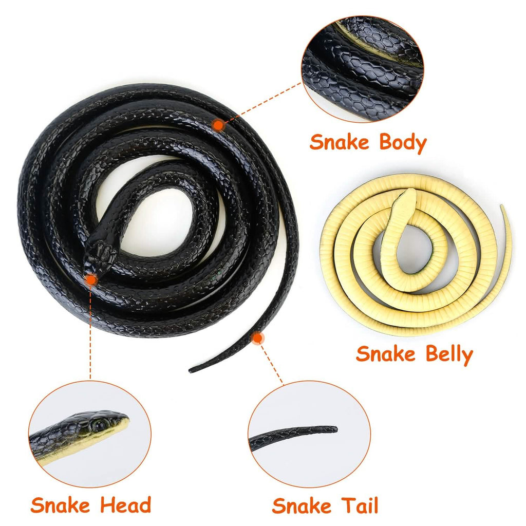 2-Piece: 50" Long Realistic Rubber Snakes