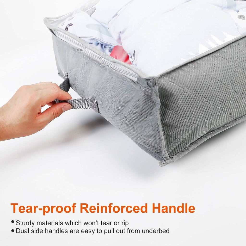 2-Piece: 70L Foldable Underbed Clothes Moisture Proof Zipped Organizer