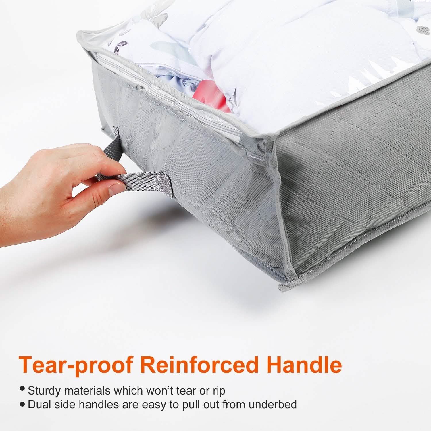 2-Piece: 70L Foldable Underbed Clothes Moisture Proof Zipped Organizer