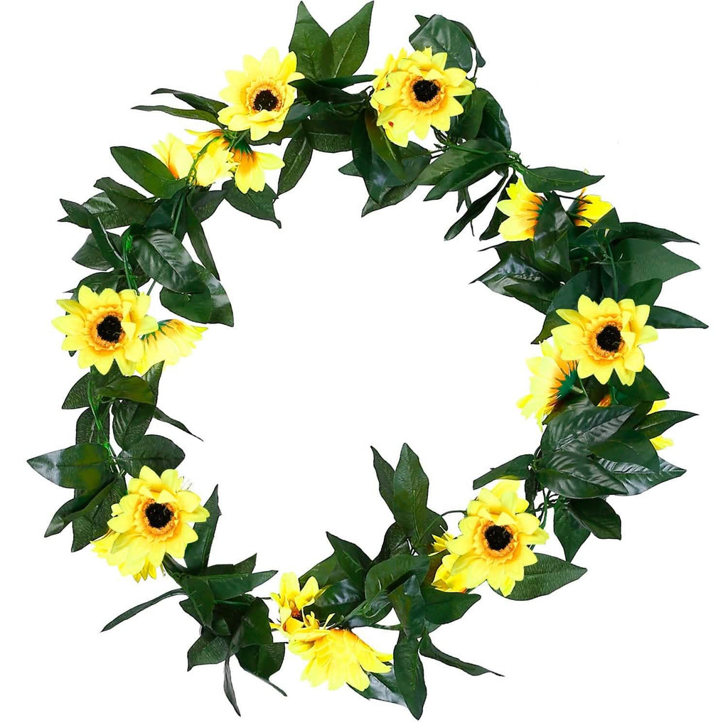 2-Piece: 7.2ft Artificial Silk Sunflower Vines