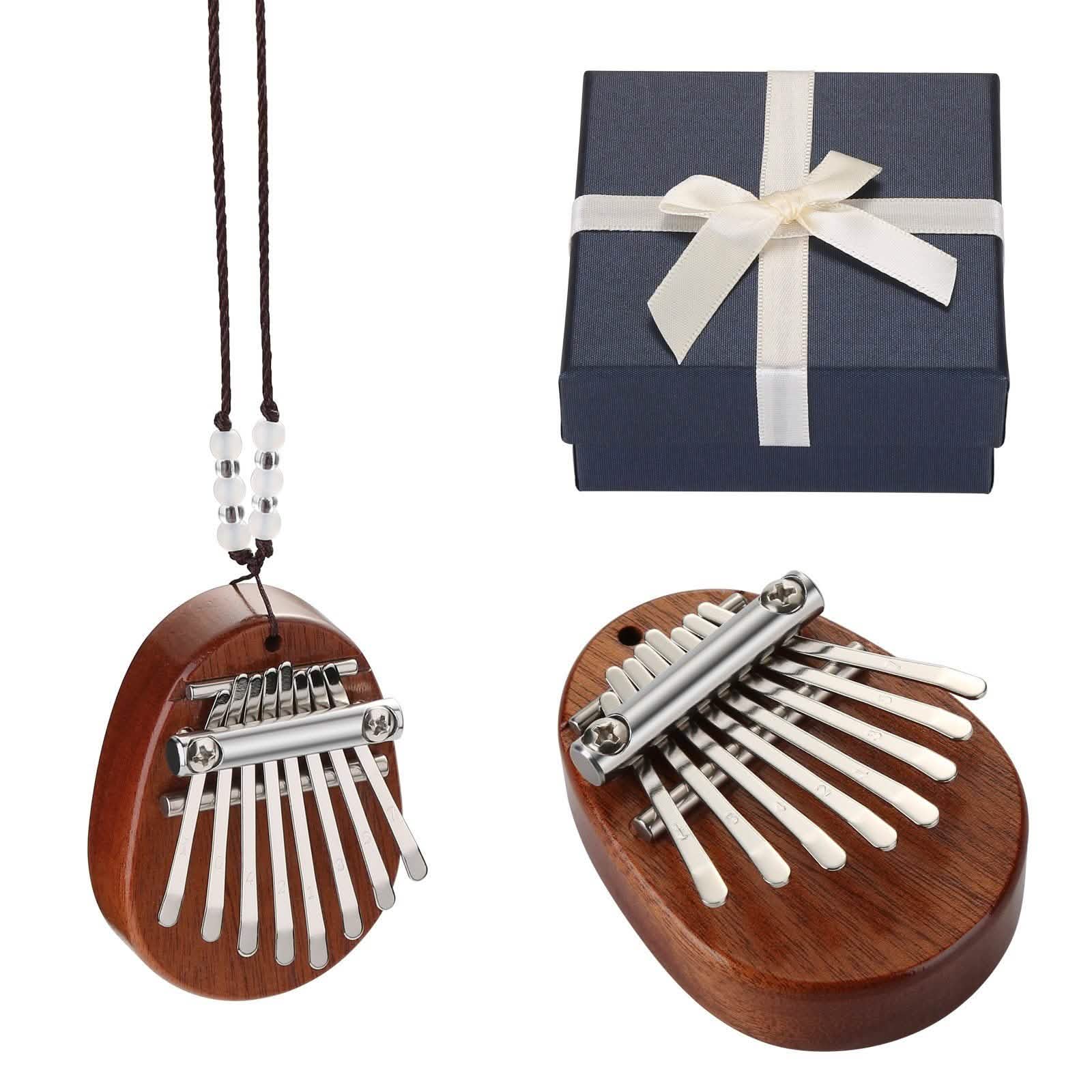 2-Piece: Acrylic Kalimba Mahogany Finger Thumb Piano