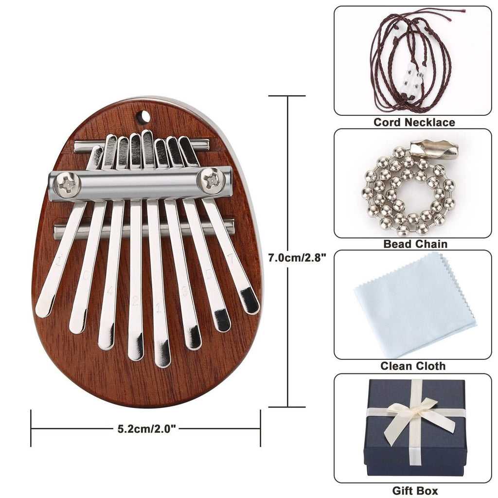 2-Piece: Acrylic Kalimba Mahogany Finger Thumb Piano