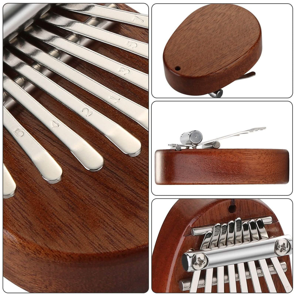 2-Piece: Acrylic Kalimba Mahogany Finger Thumb Piano
