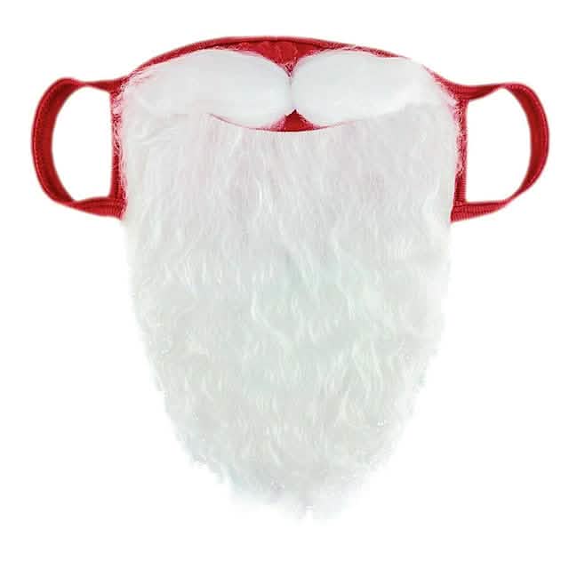 2-Piece: Adult Funny Cosplay Santa Claus Mask Face