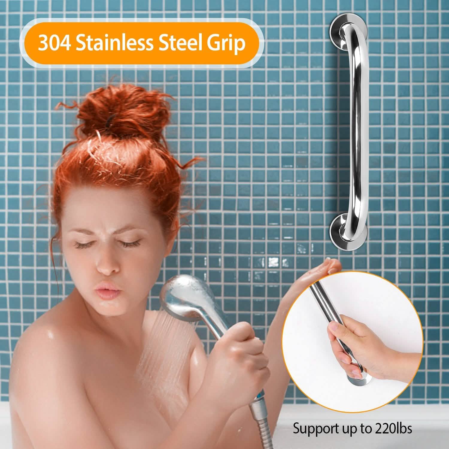 2-Piece: Bath Grab Bar