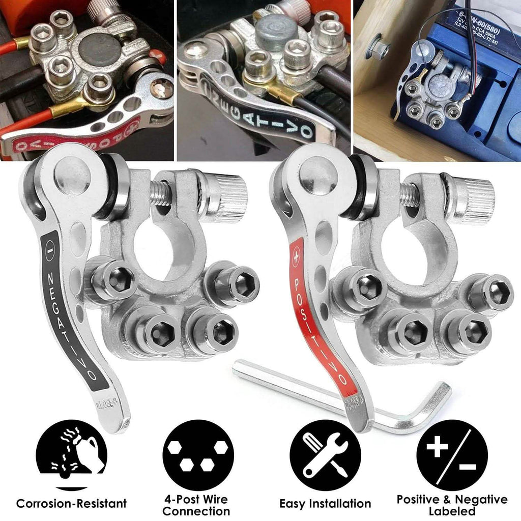 2-Piece: Battery Terminal Connector Quick Release Disconnect Car Battery
