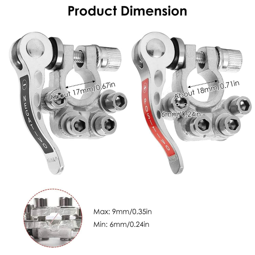 2-Piece: Battery Terminal Connector Quick Release Disconnect Car Battery