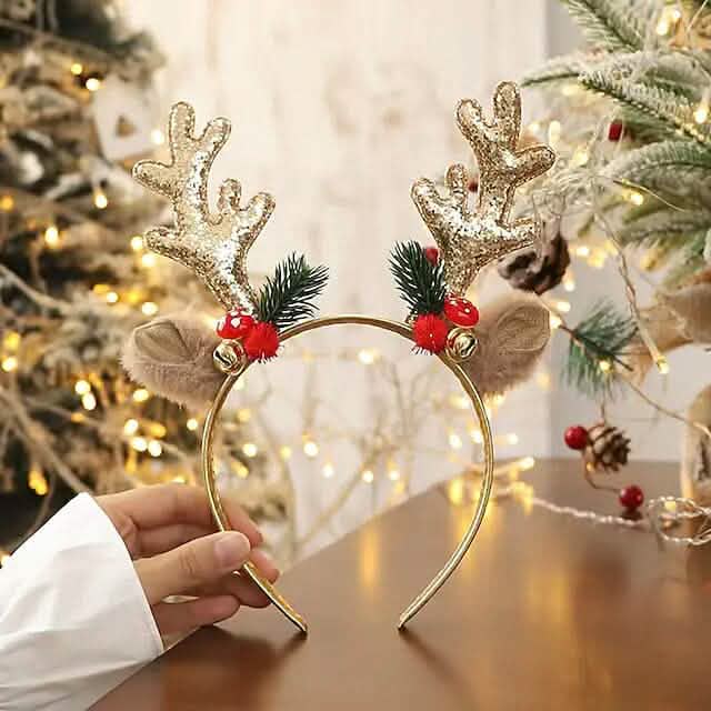 2-Piece: Christmas Deer Horn Bell Head Buckle
