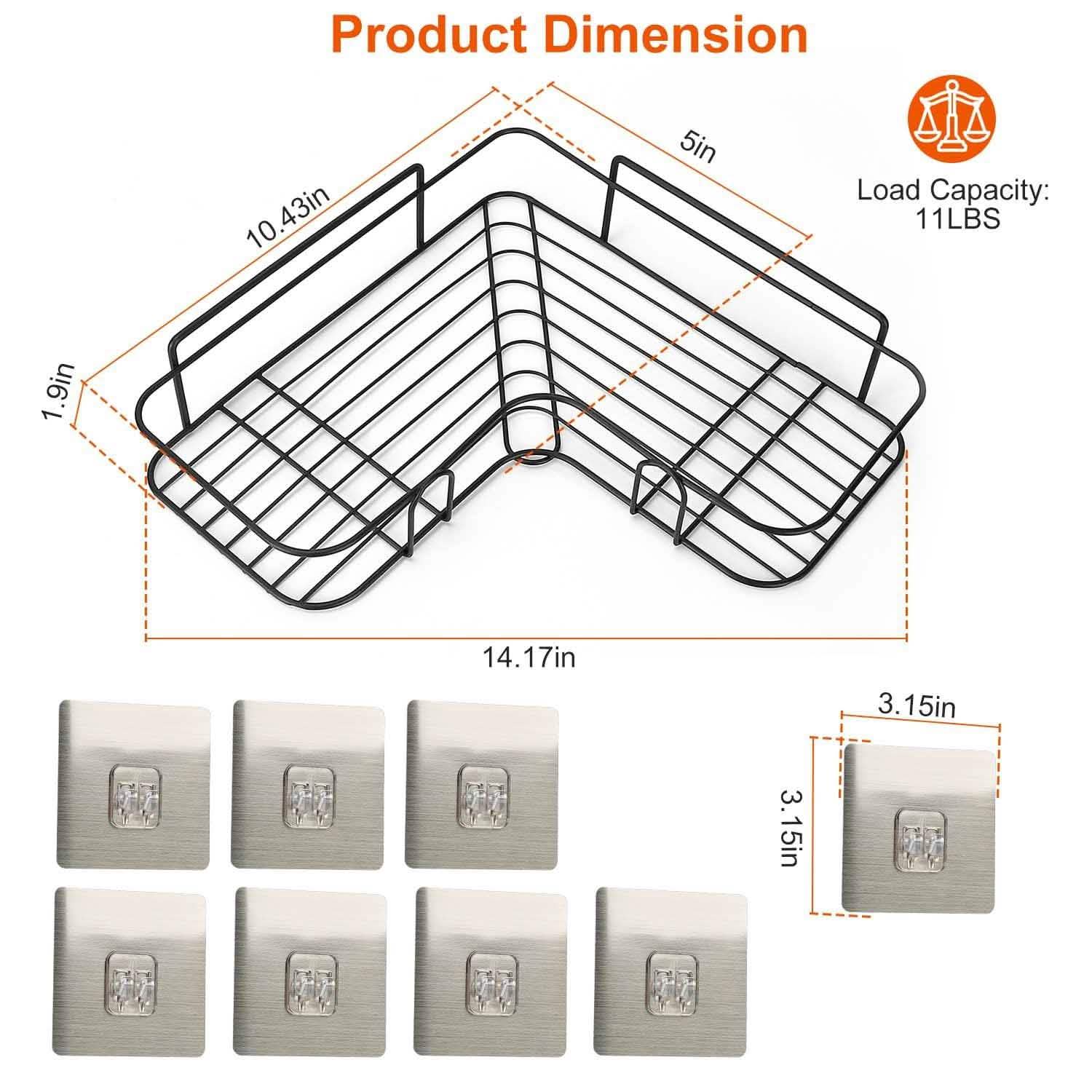 2-Piece: Corner Shower Caddy Shelves