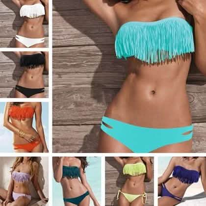2-Piece: Fashion Fringe Bikini Swimwear