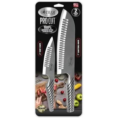 2-Piece: Gotham Steel Pro Cut – The Japanese Style Stainless Steel Super Sharp Knife Set