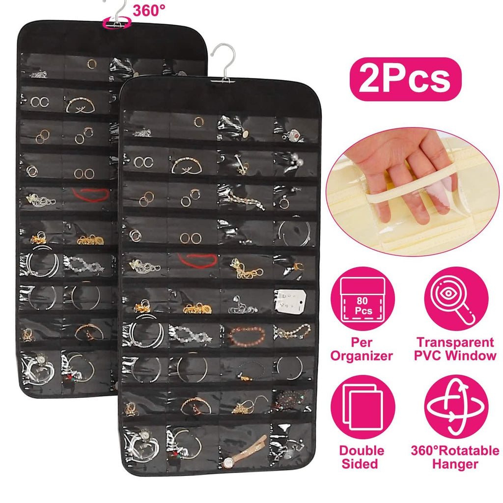 2-Piece: Hanging Jewelry Organizer
