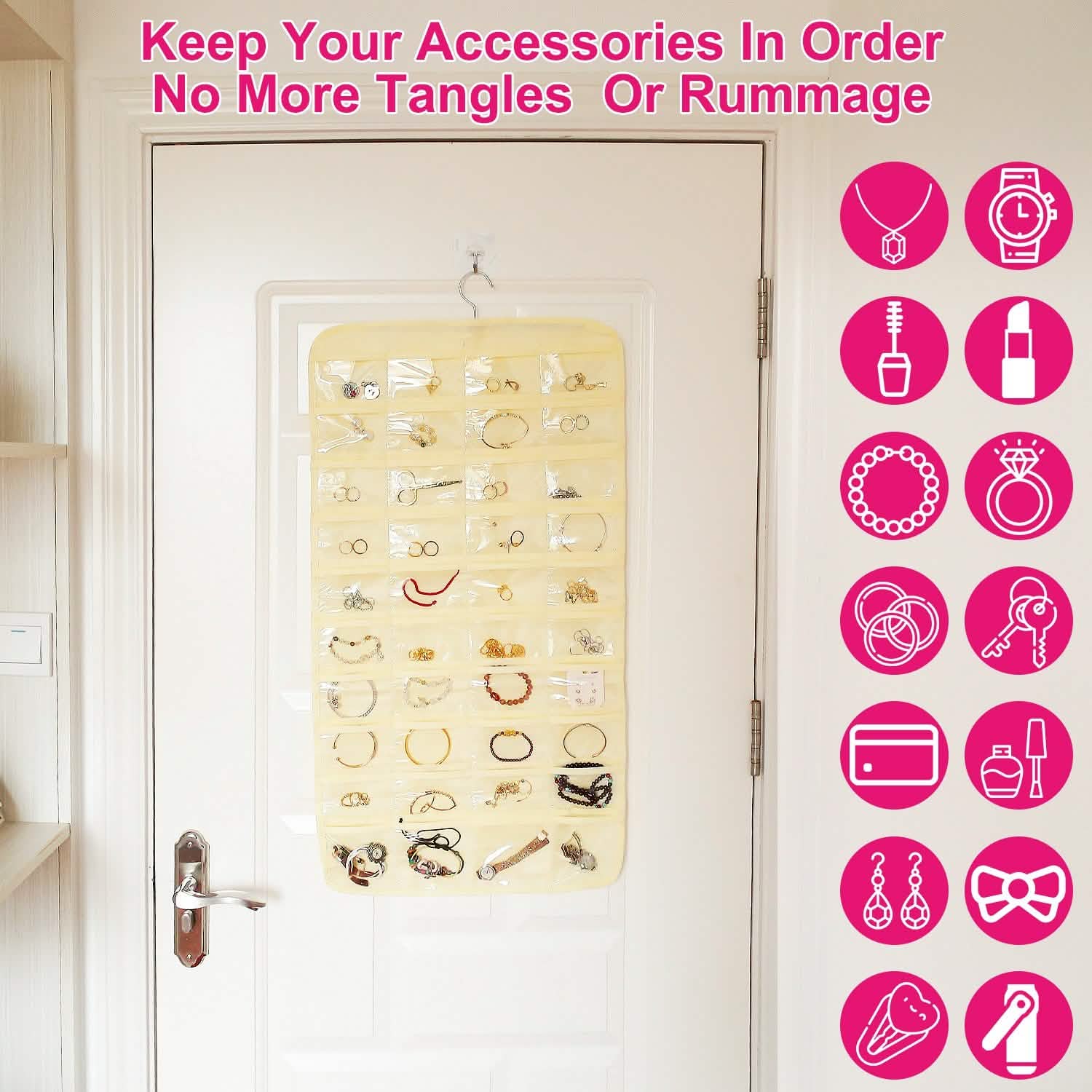 2-Piece: Hanging Jewelry Organizer