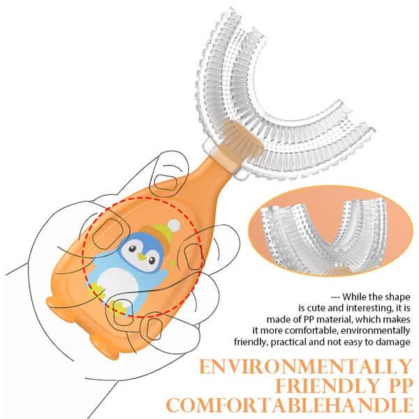 2-Piece: Manual Children's U-Shaped Toothbrush