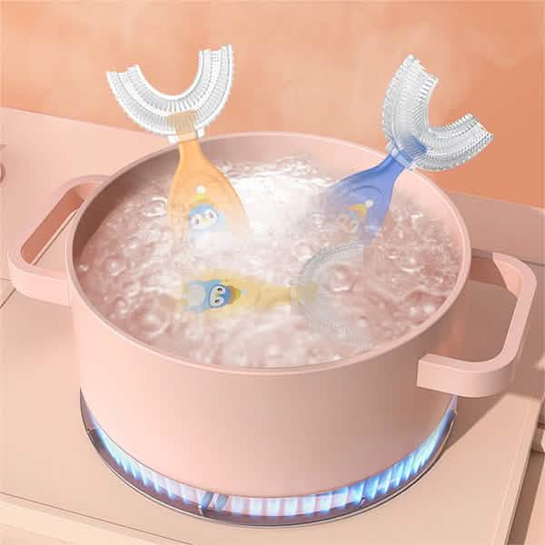 2-Piece: Manual Children's U-Shaped Toothbrush