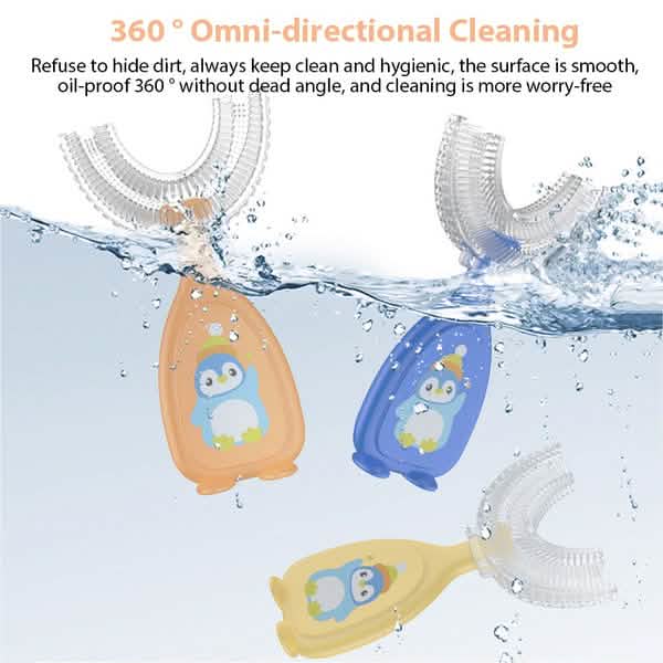 2-Piece: Manual Children's U-Shaped Toothbrush