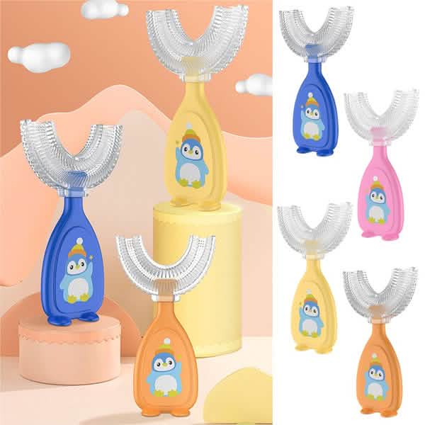 2-Piece: Manual Children's U-Shaped Toothbrush